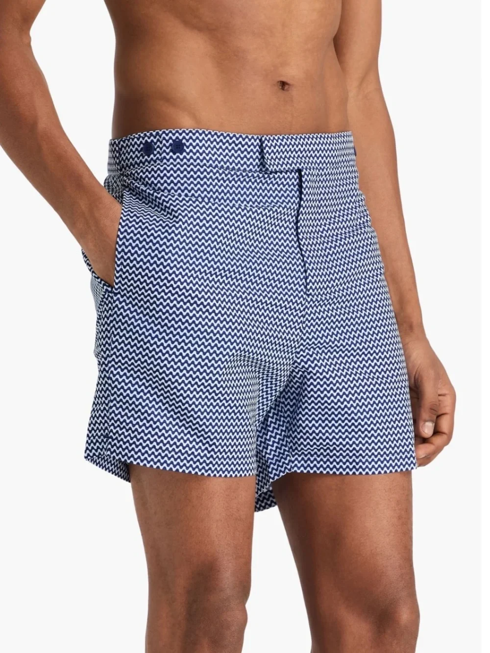 Frescobol Carioca Navy Chevron Pattern Shorts 36 “Long” 8” Inseam